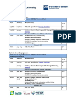 Option 1: 12 Months Programme Outline Double Degree Programme SBE / QUT Business School Marketing Specialisation