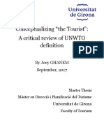 Conceptualizing "The Tourist": A Critical Review of UNWTO: by Joey Ghanem September, 2017