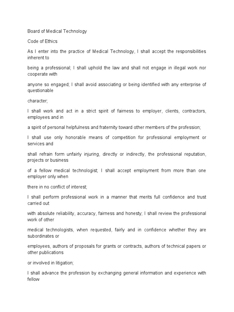 Board of Medical Technology PDF