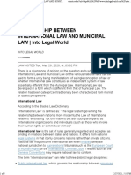 Relationship Between International Law and Municipal Law Into Legal World