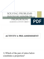 Solving Problems Involvig Kinds of Proportion: Learning Activity Sheet 3