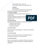 Scrieţi 6 sarcini pe nivele la tema forme de organizare a procesului de invatamant