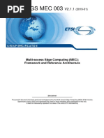 Etsi Gs Mec 003: Multi-Access Edge Computing (MEC) Framework and Reference Architecture