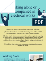Working Alone or Accompanied in Electrical Works