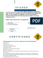 Certificado de Treinamento de NR 06 Juan