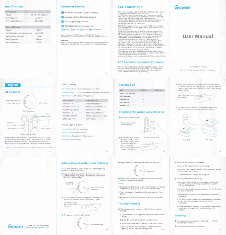 Govee Water Sensor Instructions PDF
