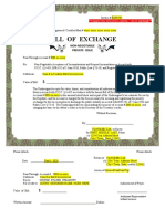 Invoice for Non-Negotiable Bill of Exchange