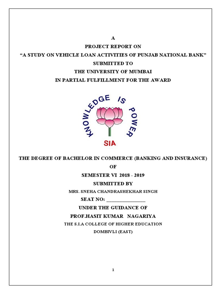 A Study Of Vehicle Loan Pdf Methodology Loans