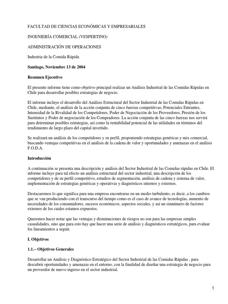 Comida Rapida En Chile Alimentos Producto Negocio