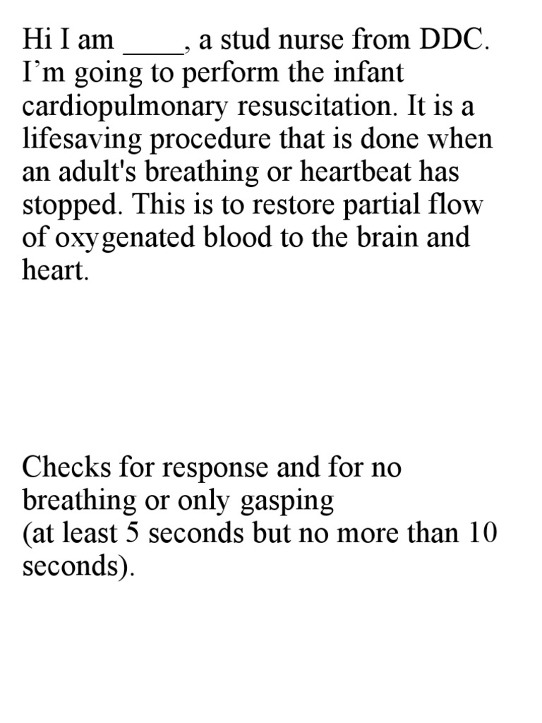 RD Script CPR Infant | PDF
