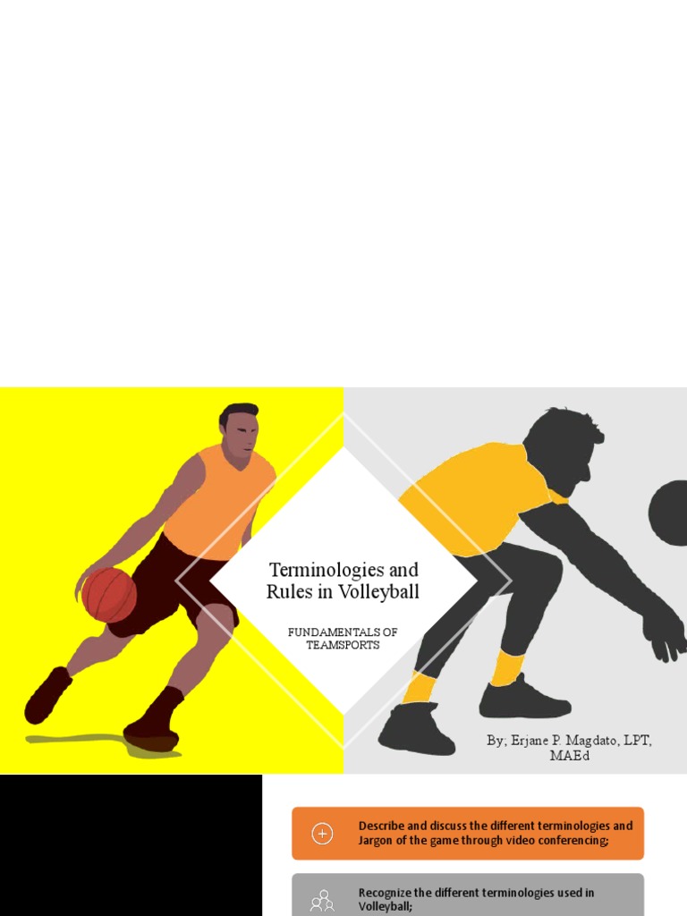 Lesson 2 Terminologies And Rules Pdf Volleyball Team Sports