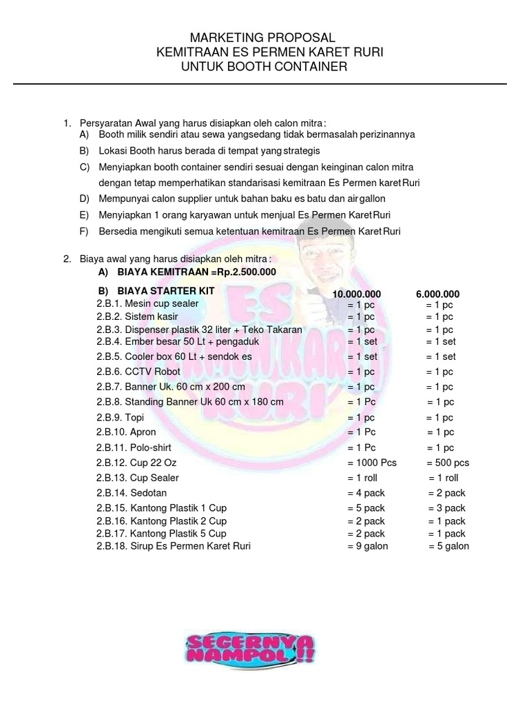 Kemitraan Booth Es Permen Karet Ruri | PDF | Griya & Taman