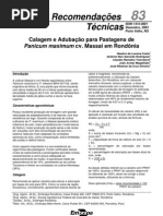 Calagem e Adubação de Pastagens de Panicum maximum cv. Massai