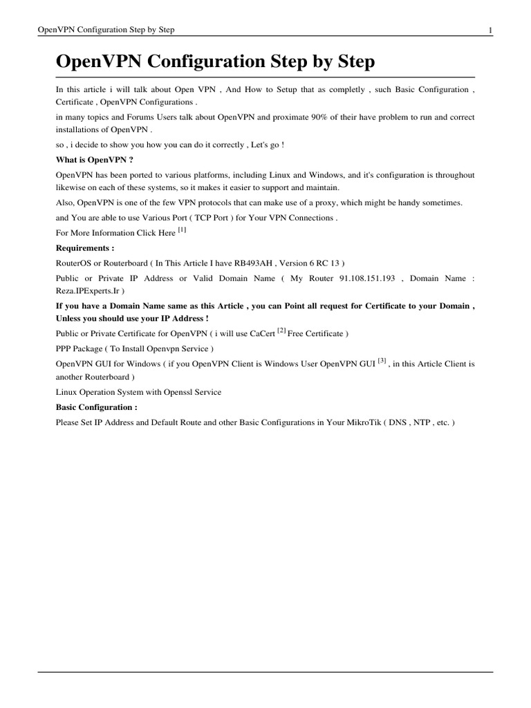 OpenVPN Configuration Step by Step | Download Free PDF | Public Key ...
