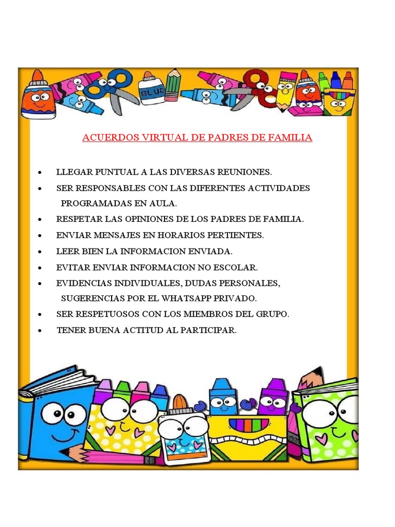 Acuerdos Virtuales para Padres de Familia | PDF