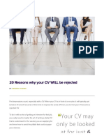 20 Reasons Why Your CV Will Be Rejected