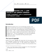 CCH Canadian Ltd. V. Law Society of Upper Canada: Case Comment On A Landmark