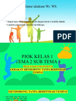 PJOK KELAS 1 Tema 2 Sub Tema 4 Gerakan Mendorong Tanpa Berpindah Tempat