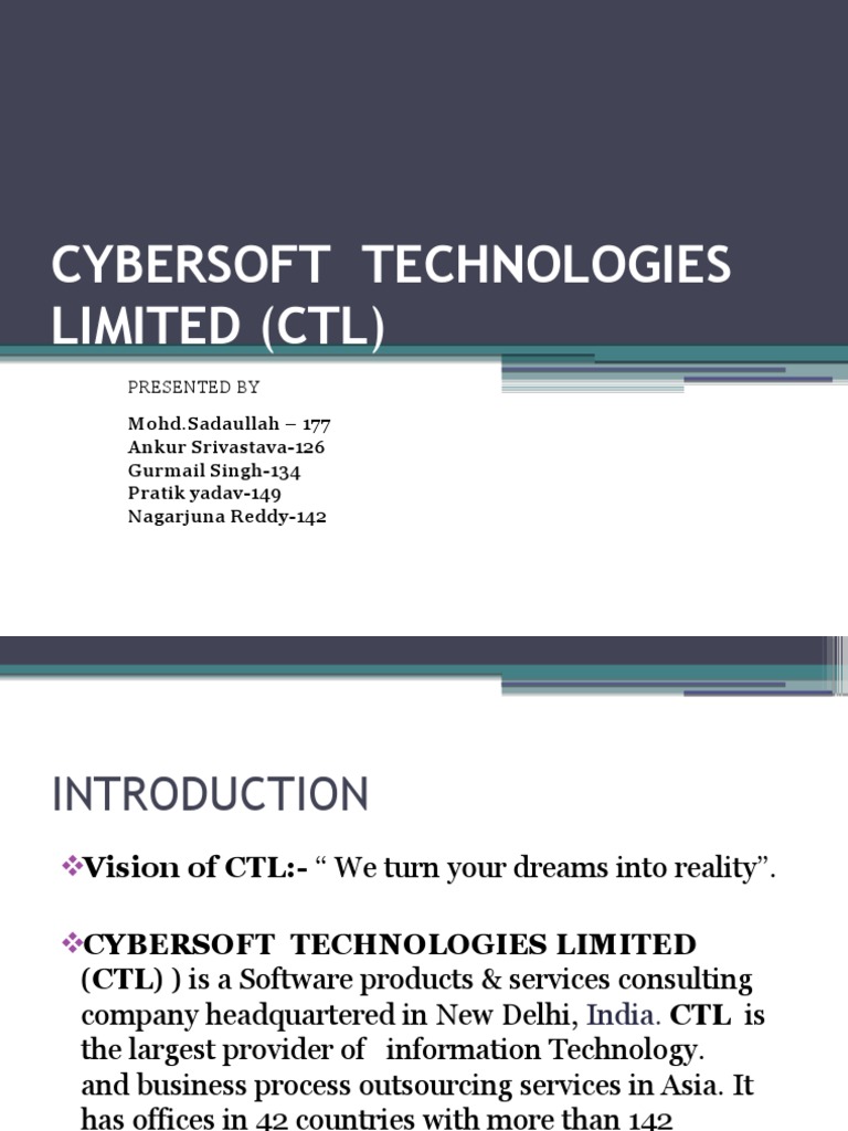 Cybersoft Technologies Overview and Strategy | PDF | License | Economies