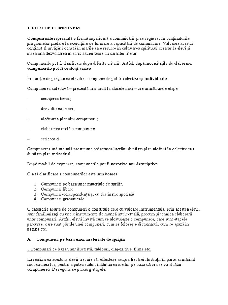 Tipuri de Compuneri | PDF