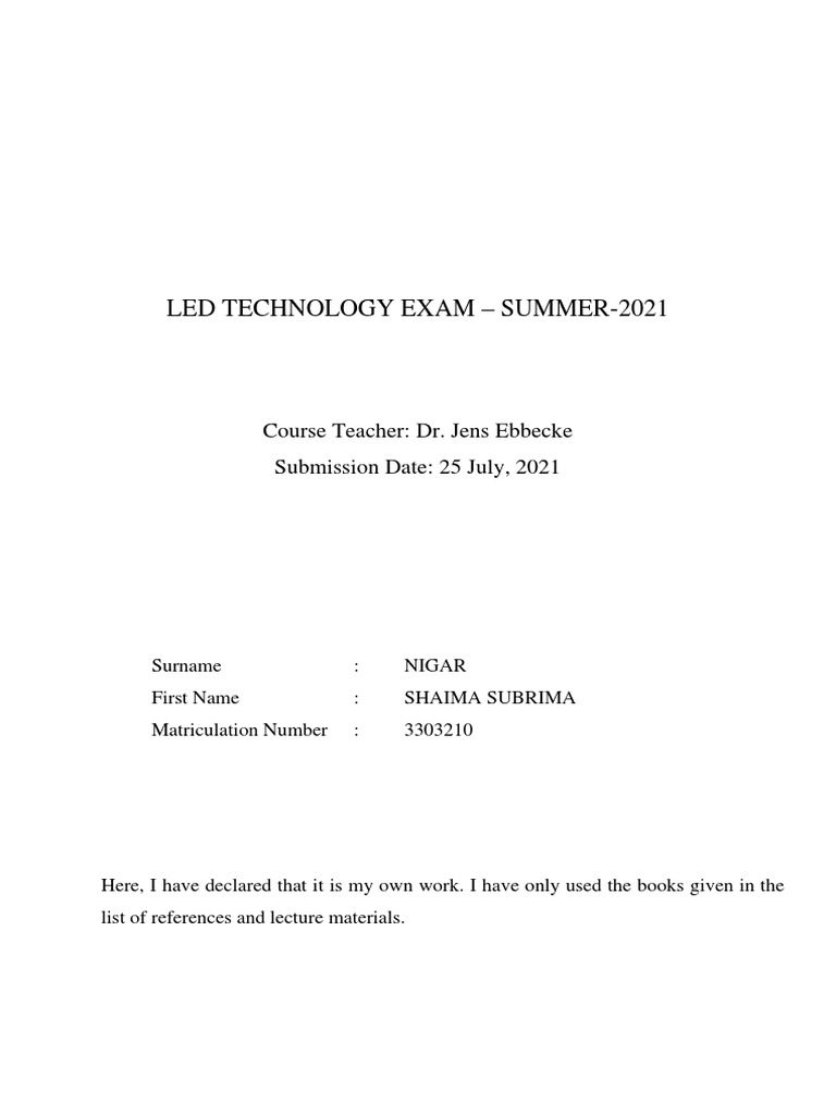 LED Material Comparison and Efficiency Analysis | PDF | Epitaxy | Light ...