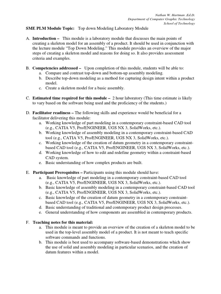 Top Down Modeling Laboratory Module | PDF
