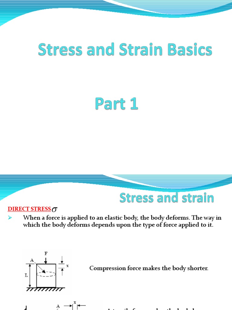 Stress and Strain Basics | PDF | Elasticity (Physics) | Deformation ...