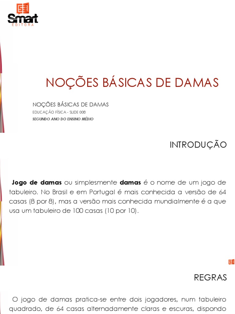 regras dama - Educação Física