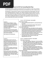 Scenarios For HIV Test Counselling Role Plays: Scenario 1