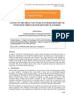 A Study On The Impact of Covid-19 On Home Delivery of Food Items Through Food Delivery Platforms