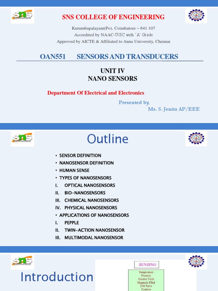 Oan551 Sensors and Transducers Sns College of Engineering PDF