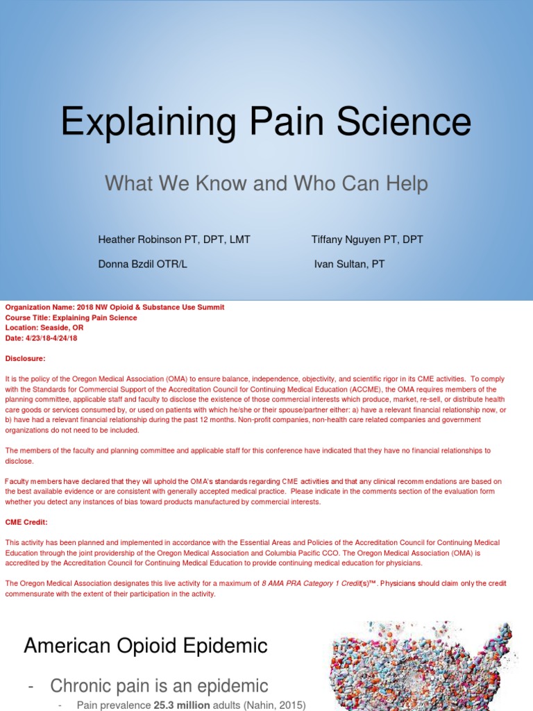 Explaining Pain Science: What We Know and Who Can Help | PDF | Pain ...