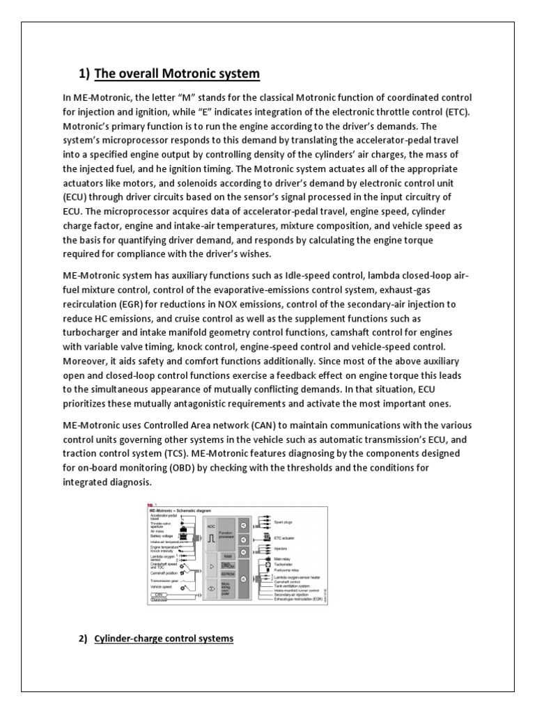 ME-Motronic Engine Management Overview | PDF | Turbocharger | Fuel ...
