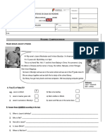 Formative TEST - ENGLISH 5º - : Read About Jason's Friend