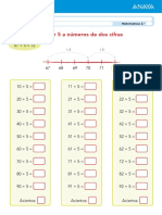 Sumar 5 A Números de Dos Cifras: Cálculo Mental