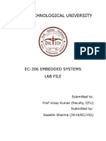 Delhi Technological University: Ec-306 Embedded Systems Lab File