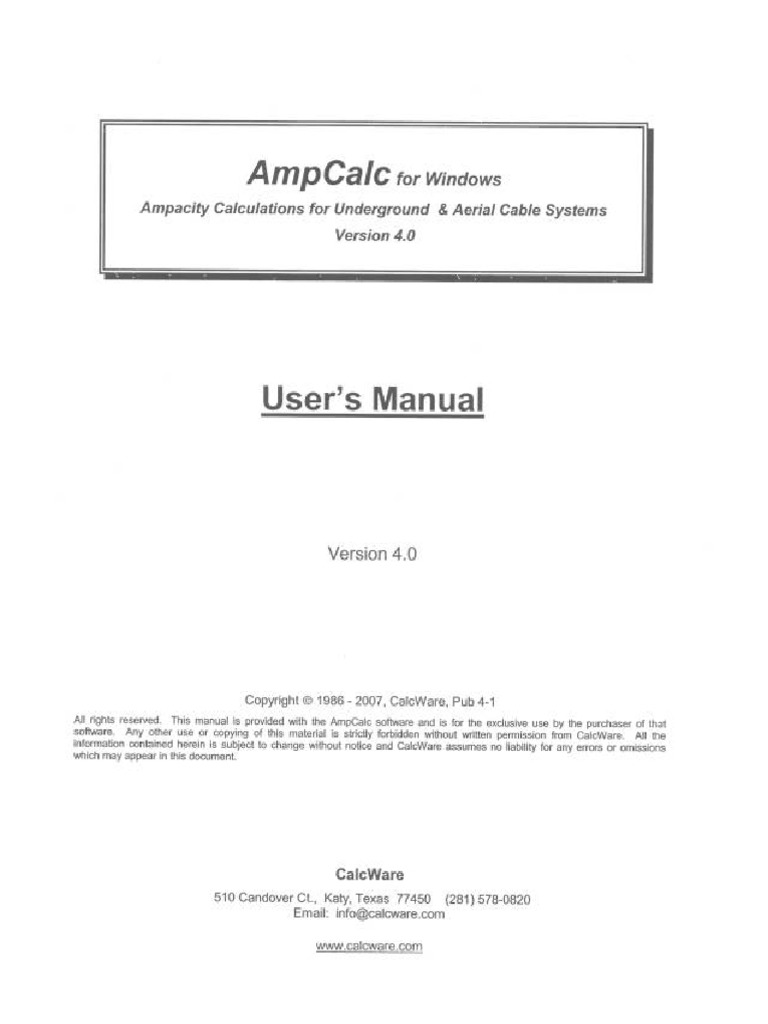 AmpCalc For Windows V4.0 | PDF