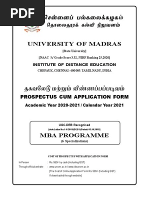 Jftnyl K W É©Z G Got : BR Id Gšfiy¡Fhf | PDF | University And College  Admission | Master Of Business Administration