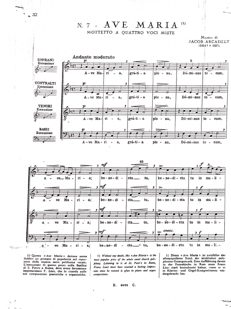 Ave Maria Arcadelt PDF