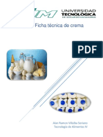 Tarea 4: Ficha Técnica de Crema: Alan Ramon Villalba Soriano Tecnología de Alimentos IV