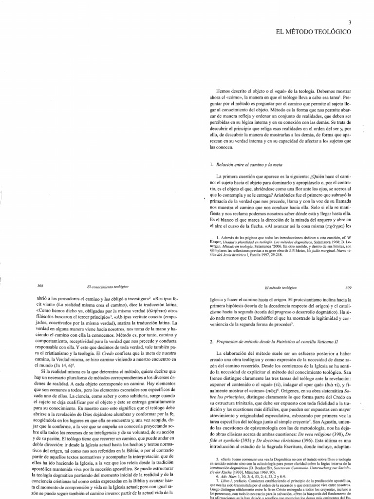 GONZÁLEZ DE CARDEDAL OLEGARIO El Método Teológico PDF Teología Verdad