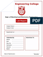Lab Report Front Page