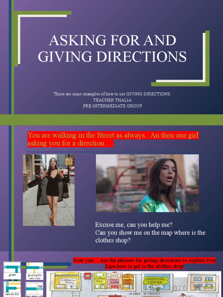 Asking for and Giving Directions Exercises | PDF | Language Arts ...