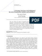 An Essay On Schooling Outcomes in The Philippines: The Role of Households, Markets, and Institutions
