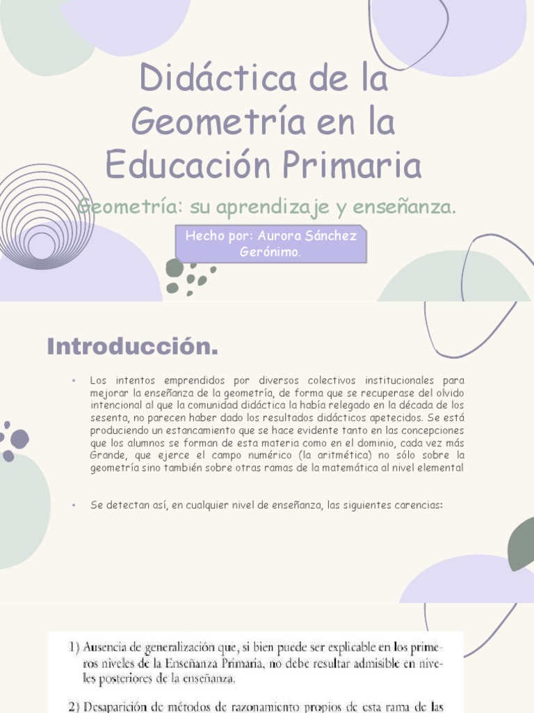 Didáctica de la Geometría en Primaria | PDF | Geometría | Plan de estudios