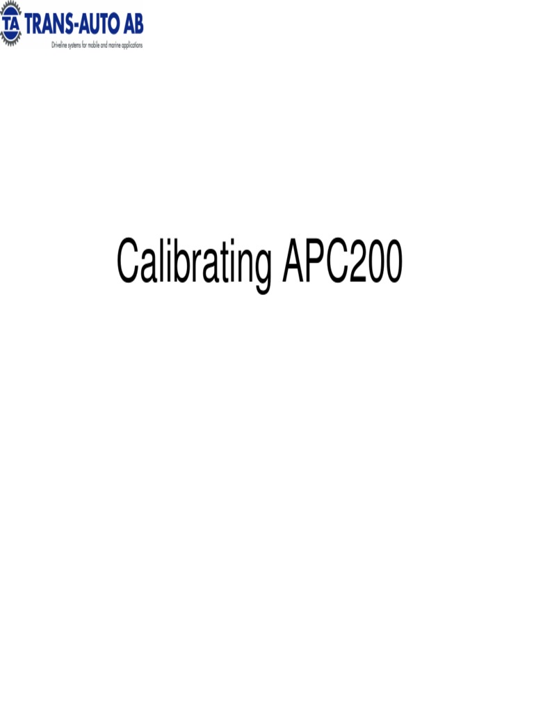 Apc200 Calibration Slides | PDF | Transmission (Mechanics) | Clutch