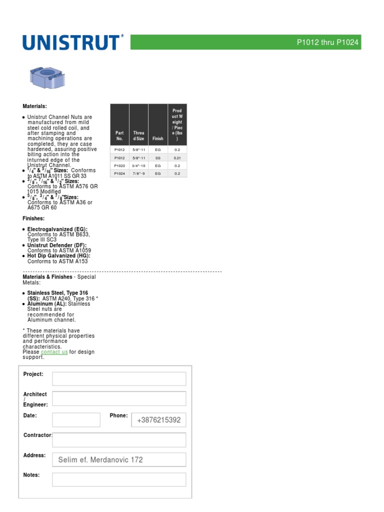 P1012 Thru P1024: Prod Uct W Eight / Piec e (LBS) | PDF