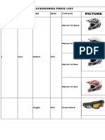 Accessories Price List