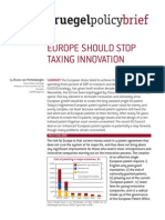 Europe Should Stop Taxing Innovation: Bruegelpolicy