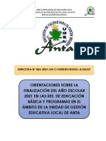 Directiva Finalización Año Escolar 2021